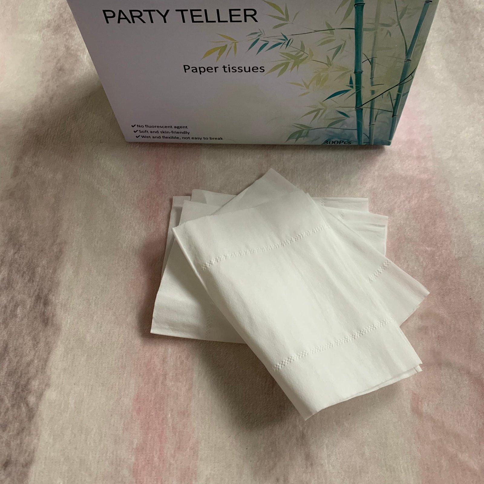 party teller 1 pack of 300 sheets, with three layers of enlarged and thickened tissue paper without fluorescent agent or fragrance party teller 1 pack of 300 sheets, with three layers of enlarged and thickened tissue paper without fluorescent agent or fragrance