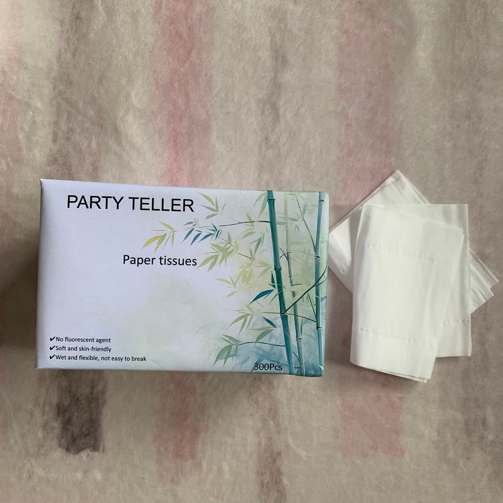 party teller 1 pack of 300 sheets, with three layers of enlarged and thickened tissue paper without fluorescent agent or fragrance party teller 1 pack of 300 sheets, with three layers of enlarged and thickened tissue paper without fluorescent agent or fragrance